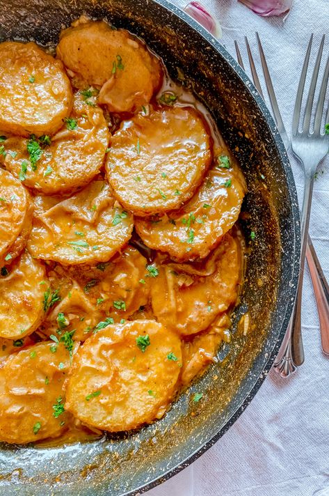 The BEST-EVER Spanish Potatoes | Patatas a la Importancia Recipe Spanish Seafood Paella, Seafood Paella Recipe, Spanish Potatoes, Paella Recipe Seafood, Paella Recipe, Seafood Paella, Spanish Dishes, Portuguese Recipes, Potato Dishes