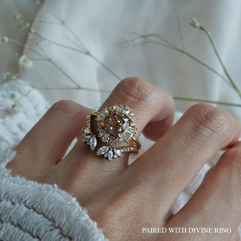 One Of A Kind: Champagne Diamond Ballerina Ring in 14K and 18K Gold, 2 – Tippy Taste Jewelry Ballerina Engagement Ring, Bridal Fits, Champagne Diamond Engagement Ring, Expensive Champagne, Magical Fairies, Champagne Diamonds Engagement, Ballerina Ring, Turkey Cookies, Green Ring