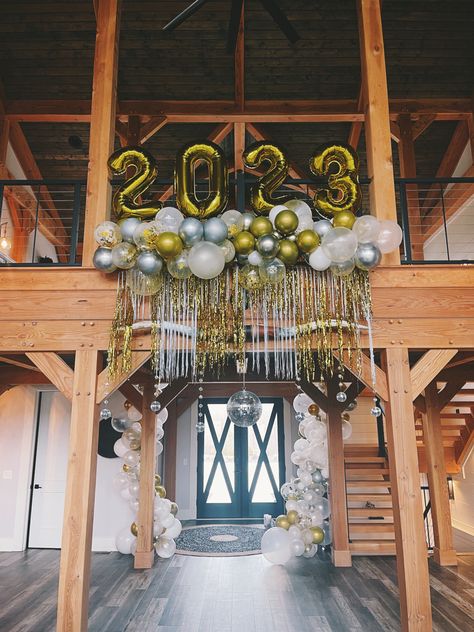 NYE | Balloon Arch | Decorations | Disco Accents | New Years Eve Decorations Outdoor Decorations Ideas, Nye Balloons, Event Countdown, Balloon Arch Decorations, New Years Eve Decorations, Outdoor Decorations, New Year’s Eve, Decorations Ideas, Balloon Arch