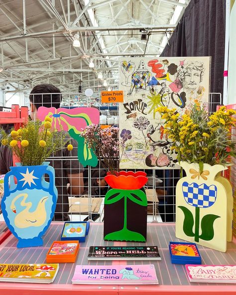 Art Fair Display, Grow With The Flow, Art Booth, Experiential Design, Fair Display, Market Display, Kid Projects, Silly Goose, School House