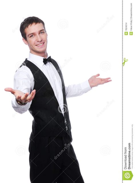 Server Pose Reference, Waiter Pose References, Waiter Drawing Reference, Waiter Pose, Course Template, Stock Photos People, Action Pose Reference, Male Pose Reference, People Poses