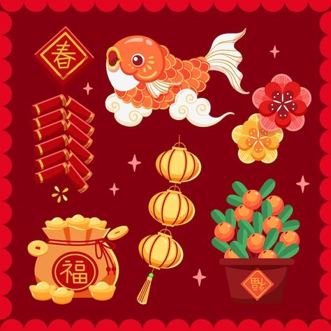 New Year Elements, Chinese Graphic, Chinese New Year Background, Chinese New Year Dragon, New Year Background, Dragon Kid, New Year Illustration, New Year Art, Chinese Festival