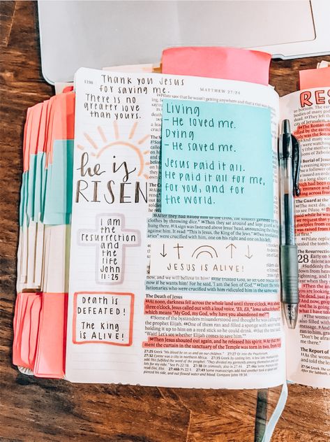 Easter Bible Journaling, Bible Highlighting, Journal Bible Quotes, Bible Journal Notebooks, Bible Drawing, Bible Doodling, Bible Journaling Ideas Drawings, Bible Journal Notes, Inspire Bible Journaling