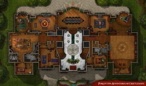 Introducing our latest release -"The Manor House!", a trilogy of maps that combine to the full estate. Spanning a colossal 49x65, this collection encompasses the estate's vast gardens, leading inward to the heart of the mansion. #dnd #dungeonsanddragons #ttrpg #rpg #tabletop #fantasy #pathfinder #dndhomebrew #assets #patreon #dnd5e #digitalart #art #artistsoninstagram #artist #dndart #dndartwork #dndart #battlemaps #battlemap #mapmaking #manor Manor Interior, Cartographers Guild, The Manor House, Estate Interior, Fantasy Town, Dnd Maps, Single Room, Dungeon Maps, D D Maps