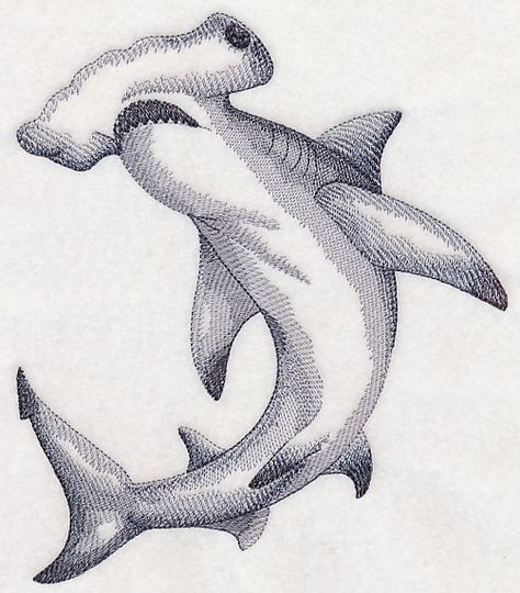 Machine Embroidery Designs at Embroidery Library! - Shark Sketch, Hai Tattoo, Shark Embroidery, Hammerhead Shark Tattoo, Shark Drawing, Shark Tattoo, Theme Tattoo, Shark Art, Shark Tattoos