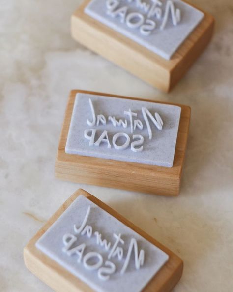 Natural is best💜 #cpsoap #soapstamp #coldprocesssoap #customstamp #handmadestamp #soapmakers Soap Stamps, Soap Stamp, Soap Stamping, Natural Soaps, Handmade Stamps, Alder Wood, Soft Toothbrush, Custom Stamps, Cold Process Soap