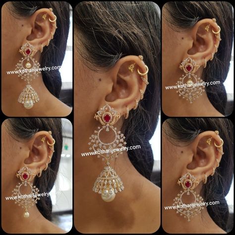 Diamond Earrings Indian, Uncut Diamond Necklace, Diamond Necklace Indian, Diamond Gold Earrings, Chand Bali, Indian Diamond Jewellery, Gold Bangles Indian, Bridal Diamond Necklace, Gold Pendent