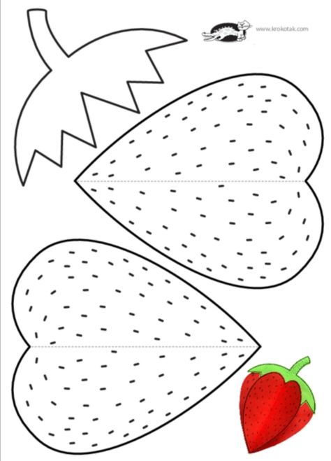 Strawberry Paper Craft, Strawberry Paper, Strawberry Crafts, Letter D Crafts, Hand Art Kids, Fruit Crafts, Printables For Kids, Preschool Arts And Crafts, Diy Crafts For Kids Easy