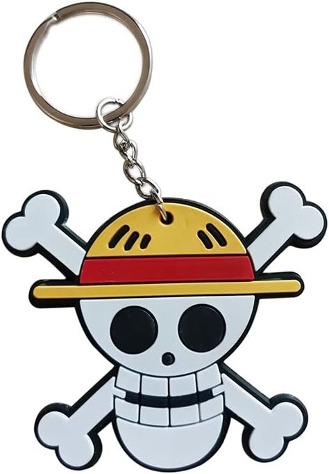 Figure Charm Size: 3" L x 1.5" W. Material: PVC/Alloy Charm, Alloy Keyring and Extension Chain. High Quality Double Sided Rubber Figure Charm. Diy Cutouts, One Piece Skull, Cell Animation, Us Anime, Souvenir Collection, Rubber Keychain, Viking Necklace, Anime Backgrounds Wallpapers, Skull Drawing