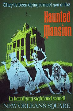 Vintage Disneyland Posters Haunted Mansion Disney, Vintage Disney Posters, Disneysea Tokyo, Disneyland Vintage, Disney Amor, Disney Poster, Haunted Mansion Disneyland, Disneyland Attractions, Disneyland Rides