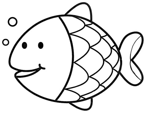 Easy Coloring Pages Rainbow Fish Coloring Page, Fish Printables, Fish Coloring, Kids Printable Coloring Pages, Kindergarten Coloring Pages, Fish Coloring Page, Draw Color, Preschool Coloring Pages, Free Coloring Sheets