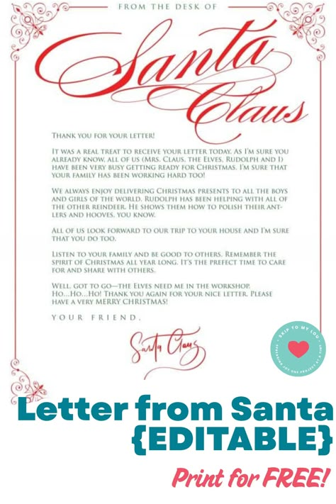 Looking to make this holiday season extra special for your little ones? Surprise them with a personalized letter from Santa! Our free printable custom letters from Santa are the perfect way to bring some magic into your child's Christmas. Whether it's their first letter from Santa or you're continuing a beloved tradition, seeing their eyes light up when they receive their very own letter will be priceless. Santa Letters To Kids Free Printable, Letters From Santa Printable Free, Letter From Santa To Kids Free Printable, Letter From Santa Free Printable, Free Printable Letters From Santa, Santa Free Printable, Christmas Letter From Santa, Free Letters From Santa, Letters From Santa