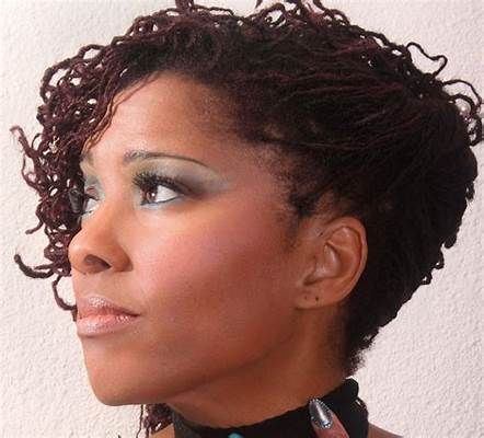 Sisterlocks - Locked Hair | Natural hair styles for black women ... Short Sisterlocks, Sista Locks, Basic Hairstyles, Short Hair Ponytail, French Braid Ponytail, Short Ponytail, Sisterlocks Styles, Sister Locks, Short Sassy Haircuts