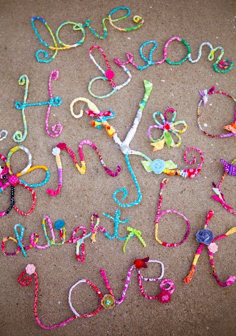 Word Crafts, Wire Words, Craft Club, Craft Classes, Camping Art, Wire Crafts, Fabric Projects, Wire Art, Creative Kids