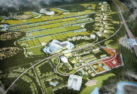 COFCO Agricultural Eco Valley Master Plan - e-architect Master Plan Architecture, Plan Architecture, National Art Museum, Modern Agriculture, China Architecture, Tourist Center, Commodity Trading, Eco City, Agriculture Industry