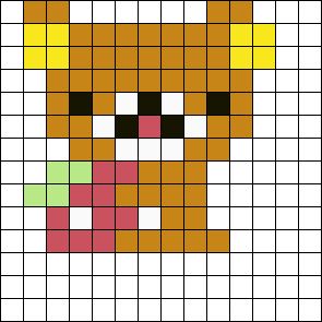 Rilakkuma Pixel Art, Strawberry Perler, Strawberry Kandi, Rilakkuma Strawberry, Grid Art, Kandi Ideas, Pattern Maker, Pix Art, Kandi Patterns