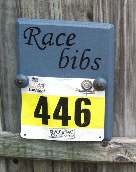 Display Holder for Race Bibs by InspirationalPiece on Etsy, $25.00 Race Medal Holder, Race Bib Holder, Race Medal, Race Bibs, Run Like A Girl, Medal Holders, Bibs, Mixed Media Collage, Custom Paint