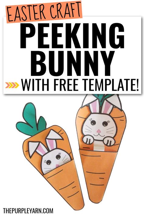 Looking for easy Easter craft ideas? Here is a simple Easter bunny craft with free template for kids. It's easy to do even for young kids. Try this fun craft at home with kids! Valentine Bingo Free Printable, Easter Bunny Paper Craft, Easter Craft For Kids, Easter Bunny Craft, Craft At Home, Easter Craft Ideas, Easter Paper Crafts, Bunny Craft, Purple Yarn