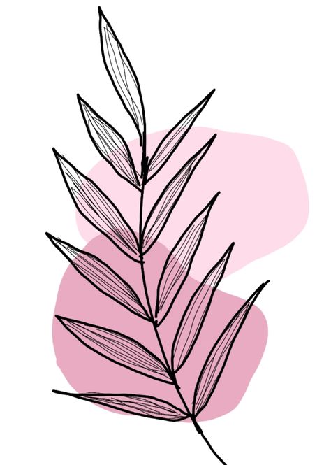 Something Pink Drawing, Cute Pink Drawing Aesthetic, Aesthetic Leaf Painting, Pink Aesthetic Drawing Ideas, Bohemian Aesthetic Art, Leaf Aesthetic Drawing, Pink Boho Painting, Aesthetic Pink Drawing Ideas, Pink Paintings Aesthetic