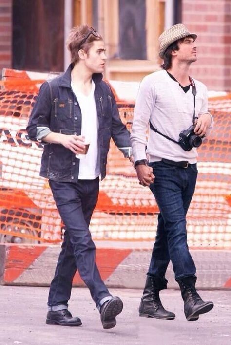 Paul and Ian ❤️ Paul Wesley, Ian Somerhalder, Walking, Art