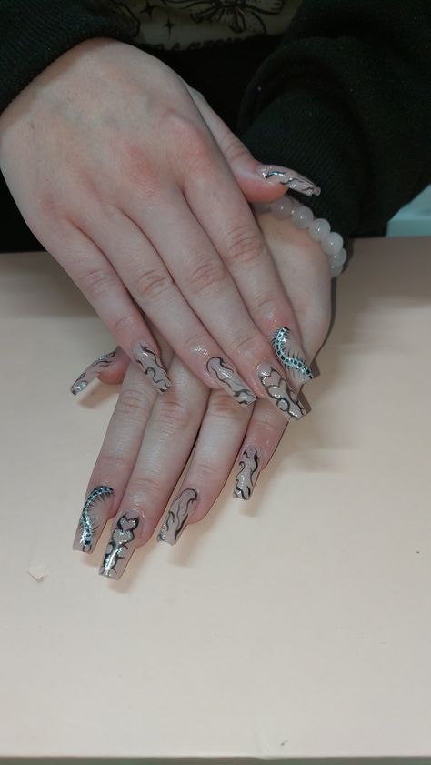 Centipede nails art Centipede Nails, Nails Designs, Nails Art, Nail Art, Nails, Quick Saves, Art, Nail Arts