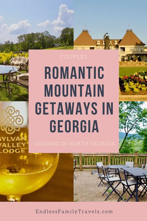 If you're looking for a couples retreat or weekend away, then these 8 romantic mountain getaways in Georgia will inspire you to visit! #Georgia #USA #Romance Romantic Us Getaways, Weekend Couple Getaways, Romantic Mountain Getaway, Romantic Trips Couple Weekend Getaways, Romantic Cabin Getaway Couple, Georgia Beaches, Weekend Family Getaways, Weekend Getaways For Couples, Couples Retreat