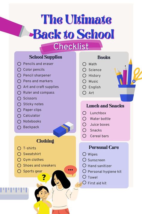 The Ultimate Back to School Checklist for Parents and Guardians Back To School Stationary List, Stationary Supplies List, Stationary Checklist, School Supplies Checklist, Stationary Products, Appropriate Outfits, Compass Art, School Supplies Highschool, Back To School Checklist