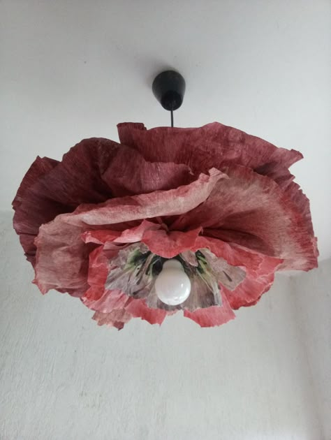 Chandelier Flower, Lamp Flower, Diy Luminaire, Paper Installation, Textiles Projects, Lamp Pendant, Flower Lamp, Lamp Ceiling, Giant Flowers