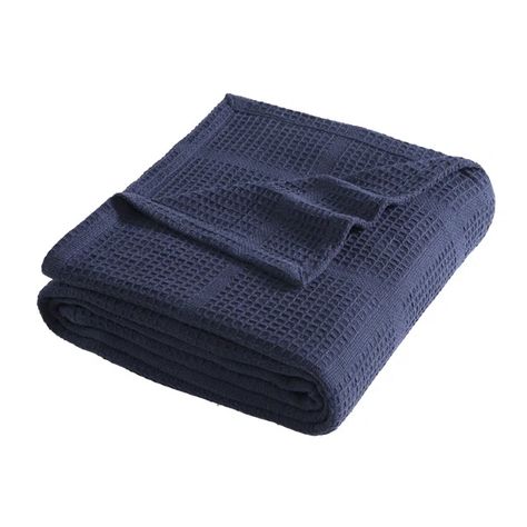 Kenneth Cole Waffle Grid Solid Cotton Blanket Navy Blanket, Waffle Blanket, Queen Blanket, Boat Ideas, Twin Blanket, Waffle Weave, Woven Blanket, Cotton Blankets, Knitted Blankets