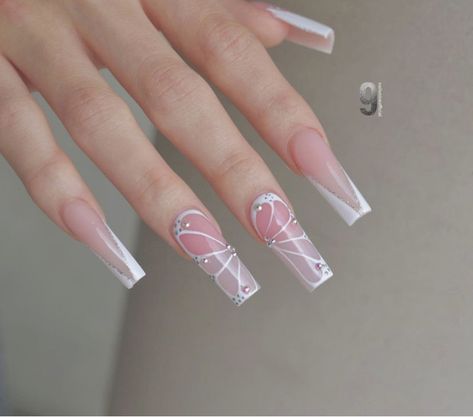 Clear Nail Designs, Paznokcie Hello Kitty, Band Nails, Clear Nail, Grunge Nails, Classy Acrylic Nails, Kawaii Nails, Butterfly Nail, Clear Nails