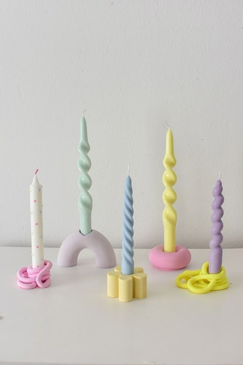 Polymer Candle Holder, Candle Holder Air Dry Clay, Diy Candle Holders Clay, Airclay Ideas Diy, Air Dry Clay Diy Ideas, Candle Holders Clay, Polymer Clay Candle Holder, Candle Holder Clay, Clay Candle Holders