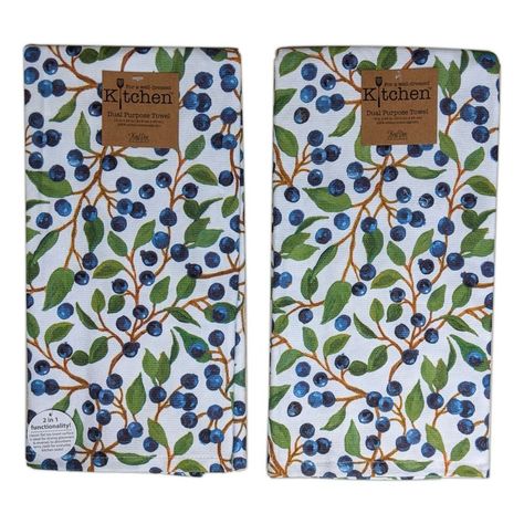 Set of 2 Lakeside Retreat BLUEBERRIES Kitchen Towels by Kay Dee Designs - Walmart.com - Walmart.com Lakeside Retreat, Spirit Gifts, Tea Towel Set, Kitchen Towel Set, Linen Textile, Kitchen Tea Towels, Checkered Pattern, Cabin Decor, Terry Cloth