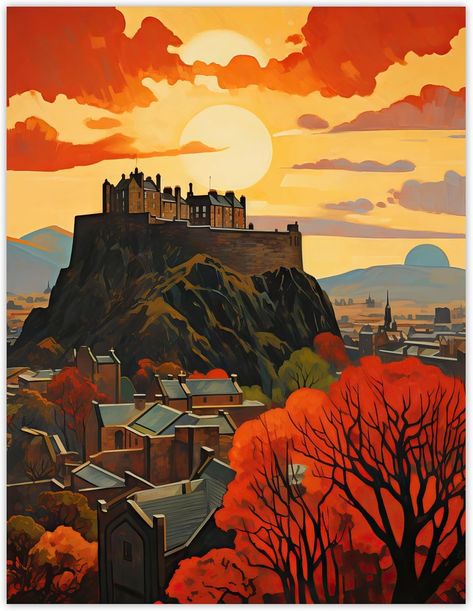 Artery8 Edinburgh Castle Oil Painting Twilight In Autumn Cityscape Extra Large XL Wall Art Poster Print : Amazon.co.uk: Home & Kitchen Castle Oil Painting, Framed Poster Wall, Castle Painting, Poster Wall Decor, Poster Home Decor, Edinburgh Castle, Cityscape Art, Unframed Wall Art, Garden Wall Art