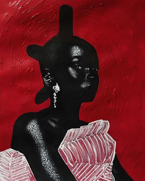 "To be a woman is to live under the gaze" Acrylic, oil pastel and foam clay on canvas  90cm x 60cm 2024  Artist: Sabina Silver @sabinasilverstudios #sabinasilver African Contemporary Art, Trippy Photos, African Magic, Clay On Canvas, Black Female Artists, November Vibes, Foam Clay, To Be A Woman, African Paintings