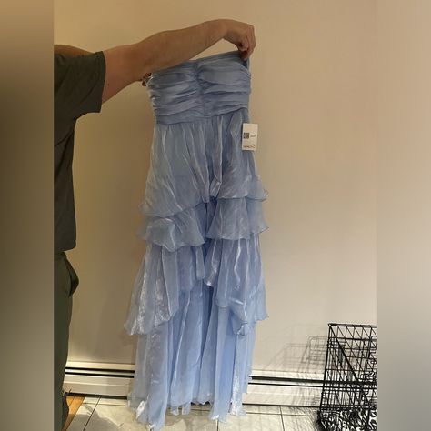 Size Medium! Brand New Never Worn! Flowy Long Strapless Dress. Very Comfortable And Easy To Put On. Zipper On The Back. Brand New With Tags! Dresses With Cover Up, Mermaid Core Dress Short, Blue Going Out Dress, Sewing Clothes Aesthetic, Ocean Inspired Dress, Mamma Mia Dress, Jellyfish Dress, Long Strapless Dress, Blue Flowy Dress