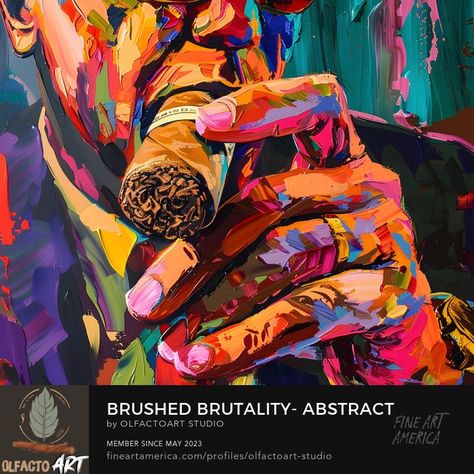 Brushed Brutality- Abstract Expressionist Cigar Odyssey with a Thick Cigar Quito Style #fineartamerica #redbubble #zazzle #cigar #whiskey #whiskeyart #whiskylover #cigars #cigaraficionado #cigarartwork #cigarlifestyle #cigarart #cigarpassion #cigarslovers #habanos #cuba #cigarsociety #cigaraficionada #art #artoftheday #abstractart #cubism #fauvism #graffitiart #artist #artwork Cuban Cigars Art, African Art Paintings, Cuban Cigars, Fauvism, Abstract Expressionist, Cubism, Artist Artwork, Graffiti Art, African Art