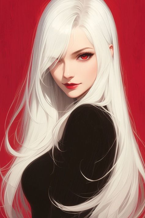 Toreador Vampire, White Hair And Red Eyes, Fantasy Ocs, Anime Rpg, Pale Women, Vampire Illustration, Victorian Vampire, Female Vampire, Painting Girl