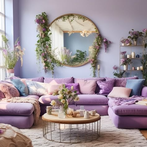 Lavender Living Room, Purple Furniture, Purple Living Room, Casa Country, Bohemian Living Room, Apartment Decor Inspiration, Dream House Interior, Living Room Inspo, Dream House Decor