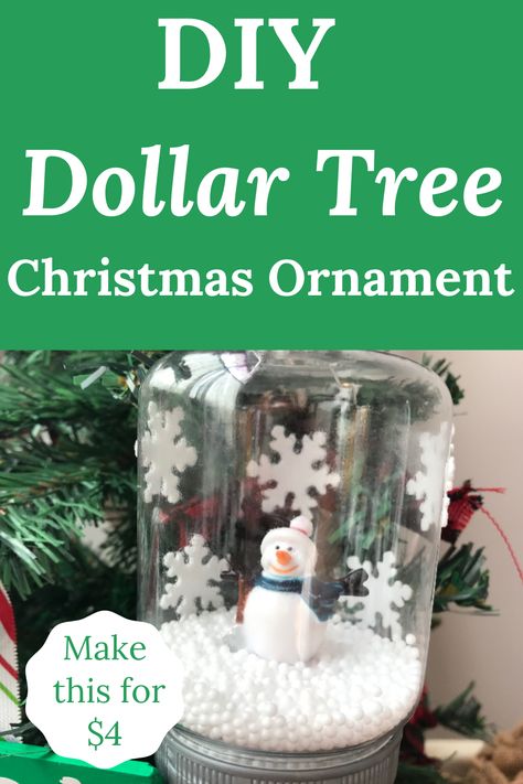 Plastic Jar Ornaments, Plastic Mason Jar Ornaments, Mason Jar Ornaments Diy, Jar Ornaments Diy, Diy Dollar Tree Ornaments, Dollar Tree Christmas Ornaments Diy, Dollar Tree Ornaments Diy, Clear Ornament Ideas, Dollar Tree Christmas Ornaments