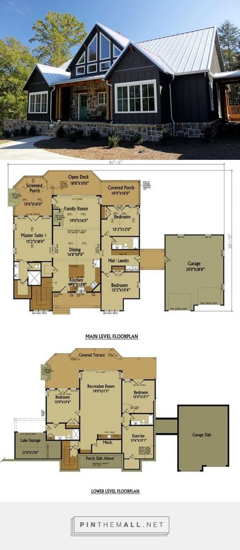 Rustic House Plans | Our 10 Most Popular Rustic Home Plans Siding Ideas, Rustic House Plans, Two Story House Plans, Two Story House, Garage House Plans, Rustic Home Design, Metal Building Homes, Barn House Plans, Exterior Siding