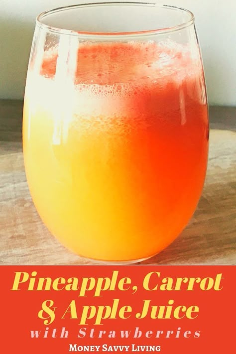 Carrot Apple Juice, Pineapple Juice Recipes, Fresh Juice Recipes, Pineapple Benefits, Healthy Juicer Recipes, Juice Cleanse Recipes, Juice Smoothies Recipes, Money Savvy, Homemade Juice