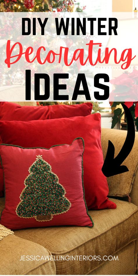 Take your decor from Christmas to Winter cozy with these simple Winter decorating ideas using throw pillows and blankets. Throw Pillows And Blankets, Winter Decor Ideas For The Home, Winter Decorating Ideas, Winter Decor Ideas, Pillows And Blankets, Winter Throw Pillows, Cozy Throw Pillows, Winter Decorating, Throw Pillows Christmas