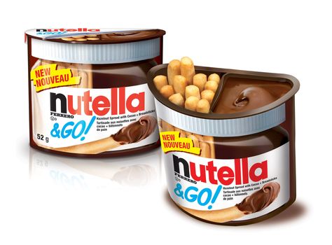 New Nutella & Go! Innovative packaging for Nutella Hazelnut Spread With Cocoa + Breadsticks. Look for them in stores now! Nutella Go, Chocolate Spread, Hazelnut Spread, Hazelnut, Nutella, Cocoa, Peanut Butter, Peanut, Butter