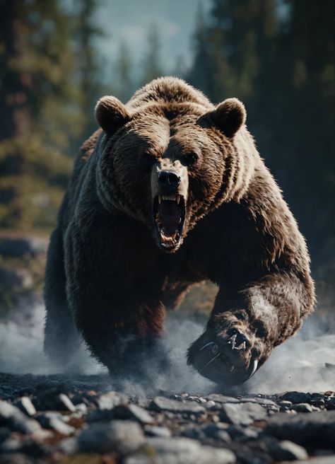 Grizzly Bear Wallpaper, Grizzly Bear Photography, Grizzly Bear Tattoos, Roaring Bear, Black Bear Decor, Bear Photography, Kodiak Bear, Animal Hunting, Angry Bear