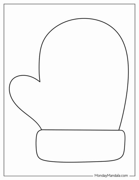 32 Mitten Templates (Free PDF Printables) Santa Mittens Free Pattern, Felt Stocking Pattern Free Templates, Free Mitten Template Printable, Mitten Art Preschool, Stocking Patterns Free Templates, Free Mitten Pattern, Winter Clothes Crafts For Toddlers, Mittens Template Free Printable, Mitten Pattern Printable