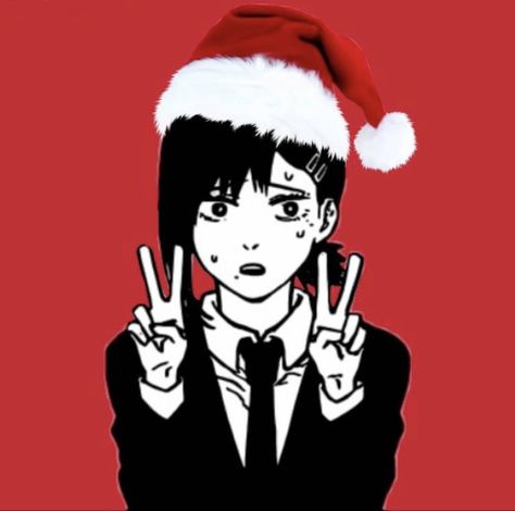 Csm Christmas Icon, Chainsaw Man Christmas Pfp, Csm Christmas, Chainsaw Man Christmas, Kobeni Pfp, Anime Couples Sleeping, Aki Hayakawa Icon, Aki Chainsaw Man, Reze Chainsaw Man