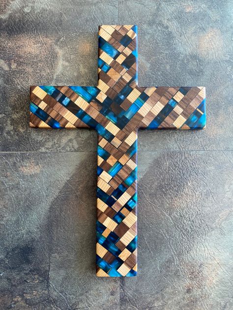 Cross wall hanging, cross decor, christian gift, Christian decor, Jesus Christ, wedding gift, communion gift, Christian gift, Jesus gift by TrueGritWorkshop on Etsy Woodworking Diy Gifts, Jesus Decor, Wooden Clothespin Crafts, Cross Wall Hanging, Jesus Gift, Ceramic Crosses, Cross Decor, Jesus Gifts, Catholic Cross