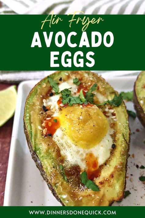 Egg In Avocado Air Fryer, Avocado With Egg Inside, Avocado Egg Air Fryer, Turkey Air Fryer, Egg Air Fryer, Avocado Egg Breakfast, Avocado Egg Recipes, Avocado Egg Bake, Family Breakfast Recipes