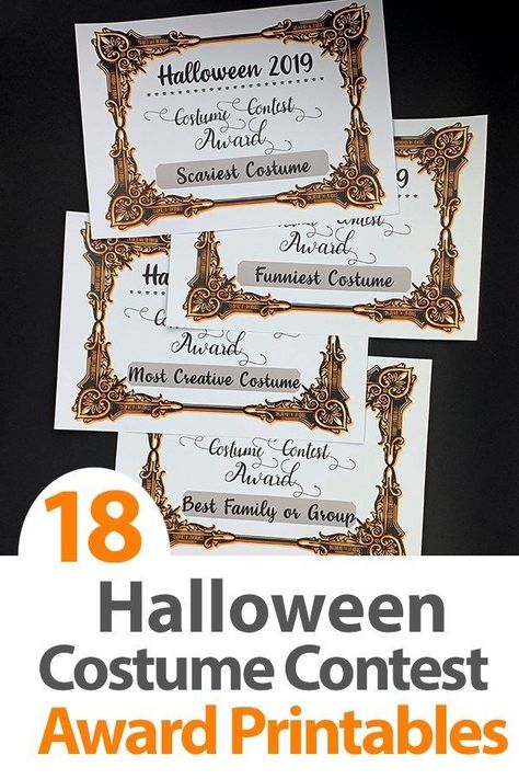 Halloween Costume Award Certificates Printable Halloween Costume Contest Awards, Halloween Costume Awards, Costume Contest Winner, Halloween Prizes, Family Halloween Party, Free Printable Halloween, Diy Party Decor, Hallowen Costume, Best Costume