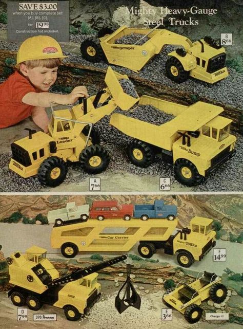 TONKA TRUCKS 1970 Vintage Toys 1970s, Vintage Toys 1960s, Tonka Trucks, 1970s Toys, 70s Toys, Old School Toys, Tonka Toys, Tonka Truck, Childhood Memories 70s